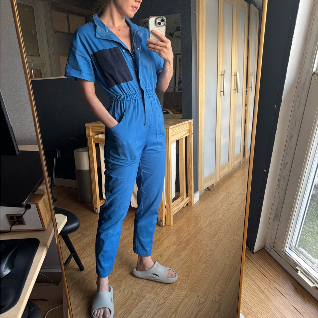 Fashion Brand Company Blue Utility Jumpsuit